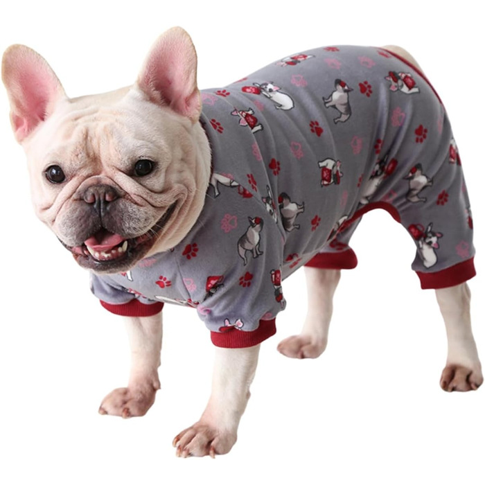 Теплий зимовий халат-піжама для собак, тепла піджама для мопсів, халат для котів та цуценят, XL (спинка 35-39 см), S (спинка 29-32 см)