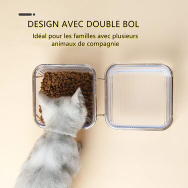 Миска для котів KMERCE з нахилом 15°, піднята миска для корму, аксесуари для котів, миски для корму для маленьких та середніх котів та собак, подвійна миска, неслизька основа, стильний дизайн INS