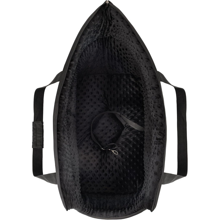 Сумка-переноска для собак та котів Boutique Zoo - L (12 кг) - чорна, Minky (52x35x39 см)