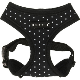 Нашийник для собак Puppia Dotty, чорний, регульований, для маленьких та середніх порід, без тяги та нудоти, для прогулянок та тренувань
