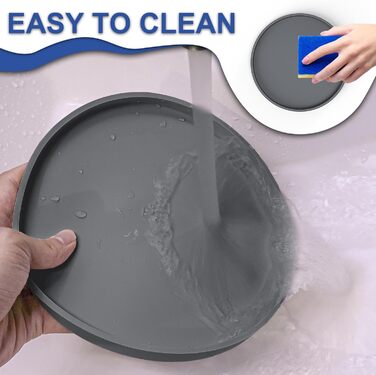 Силіконовий килимок для годування домашніх тварин Arespark: неслизький, водонепроникний, з піднятими бортиками, запобігає розливу, круглий, 20.3 x 20.3 см, 4 шт.