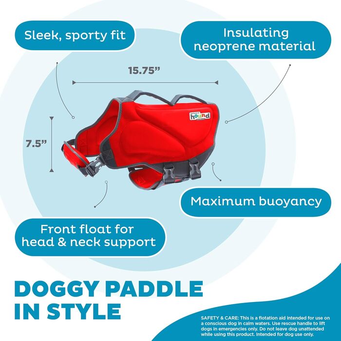 Рятувальний жилет для собак Outward Hound Dawson Swim, червоний, розмір L