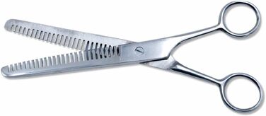 Ножиці для вирівнювання шерсті тварин AMKA з нержавіючої сталі, двосторонні