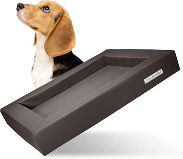 Ліжко для собак з віскоеластичним матрацом - зручне собаче ліжечко - якісне собаче ліжко - для суглобів - міцна собача лежанка - розмір L 110 x 90 см (M: 90 x 70 см, тауп)