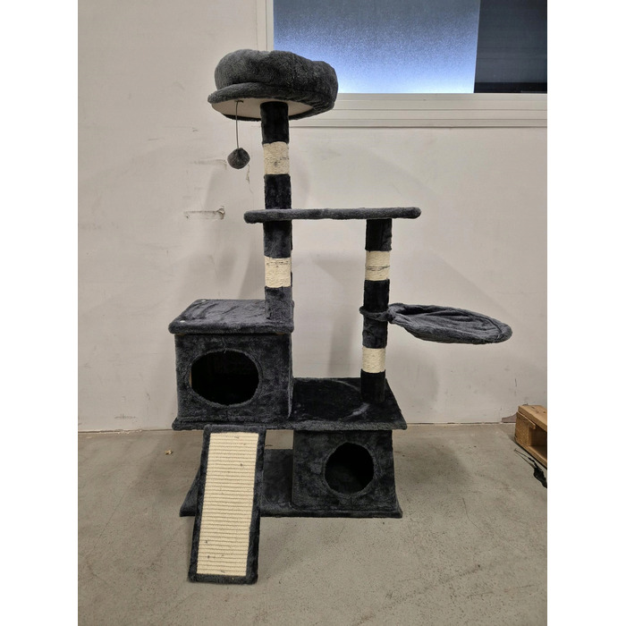 Ігровий комплекс для котів: будинок-драпак з 5 рівнями та стовпчиками, 115 см (F200)