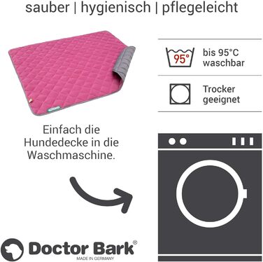 Лежанка для собак Doctor Bark з флісу, двостороння - м'яка та міцна, для великих собак, можна прати до 95°C (рожевий/світло-сірий, XL - 120x100 см)
