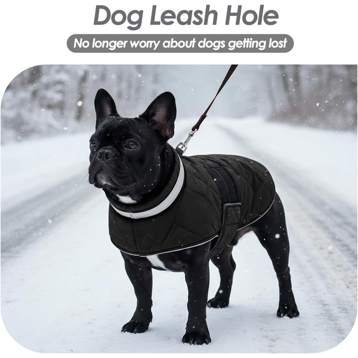 Зимова куртка для собак середнього розміру Asenku, флісова, водовідштовхувальна, з отвором для шлейки, зелена (M, чорний)