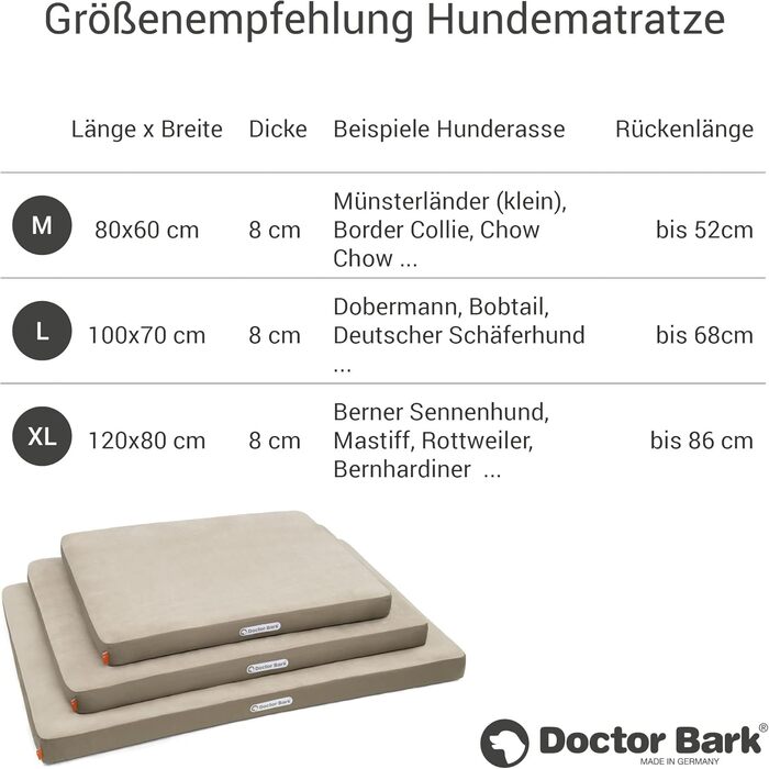 Ортопедичний лежак для собак Doctor Bark з флісовою поверхнею, великий (L - 100x70 см, бежево-золотистий)