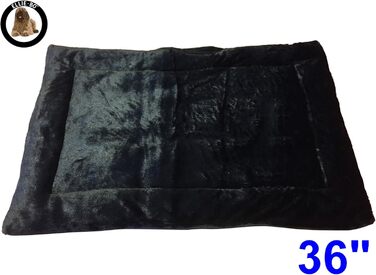 Ліжко для собак Ellie-Bo Wende, Tweed та чорне штучне хутро, для клітки розміру M, 76 см, розмір L71 x W48 x H3 см