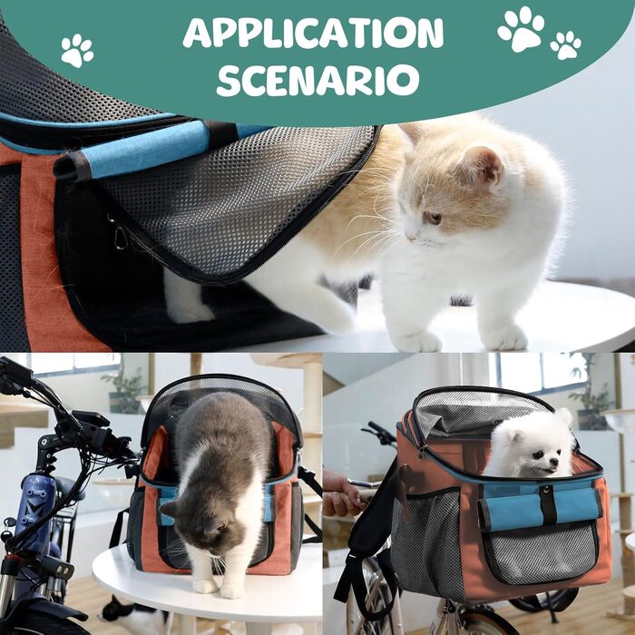 Корзина для собак Yallmie на велосипед, до 5 кг, 3 в 1, оранжева