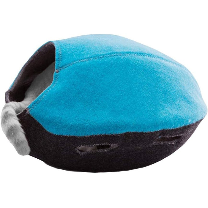 Складаний котячий будиночок Lazy Place з ігровим отвором, фетровий м’який лежак-ніша для котів, праний, синій/сірий