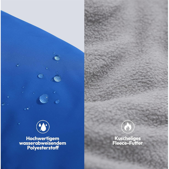 Зимовий теплий одяг для собак - куртка для маленьких собак з шлейкою, флісовою підкладкою та світловідбиваючими елементами, блакитна, XS (обхват грудної клітки 35 см)