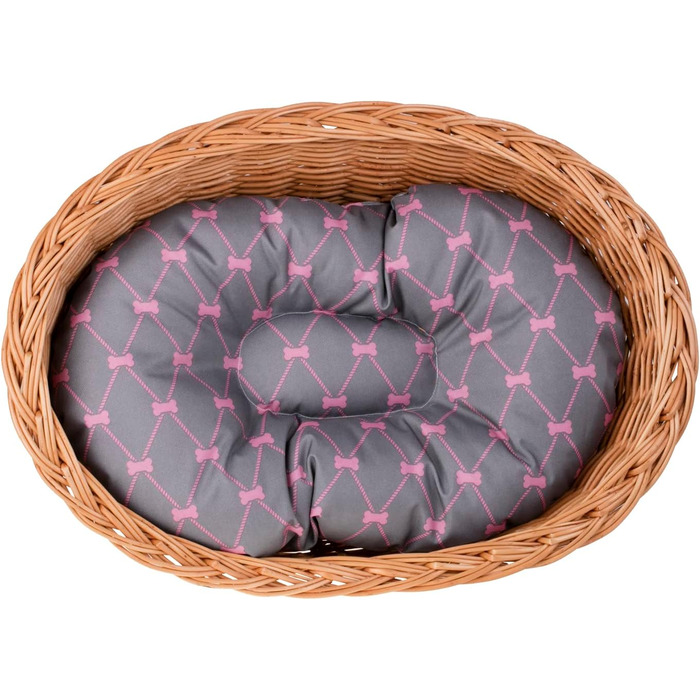 Корзина для собак з ротангу, сірого кольору, 100x75x27 см. Корзина для тварин, кошик для кота
