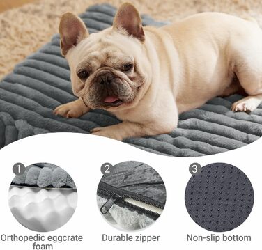 Ортопедичне ліжко для собак з ефектом пам'яті XXL, вологостійке, з неслизьким покриттям для вулиці. Знімний, пральний чохол. Ідеально для великих собак, лабрадорів та бульдогів