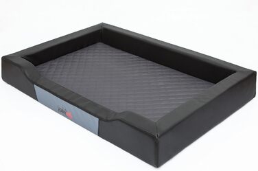 Лежак для собак Delux XXL 120x80 см, чорний, штучна шкіра та міцний кордура