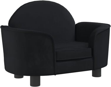 Крісло-ліжко для собак та котів, чорне, 66x40x45 см, м'яке, з велюру для дому