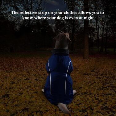 Водонепроникний теплий зимовий одяг для собак DENTRUN, флісова підкладка, куртка для собак середнього розміру (Синій, M)