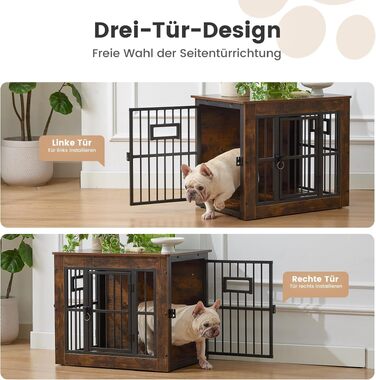 Меблі-клітка для собак Gardner Pet: затишна будка-тумба для дому, сіро-коричнева, 69x51x60 см