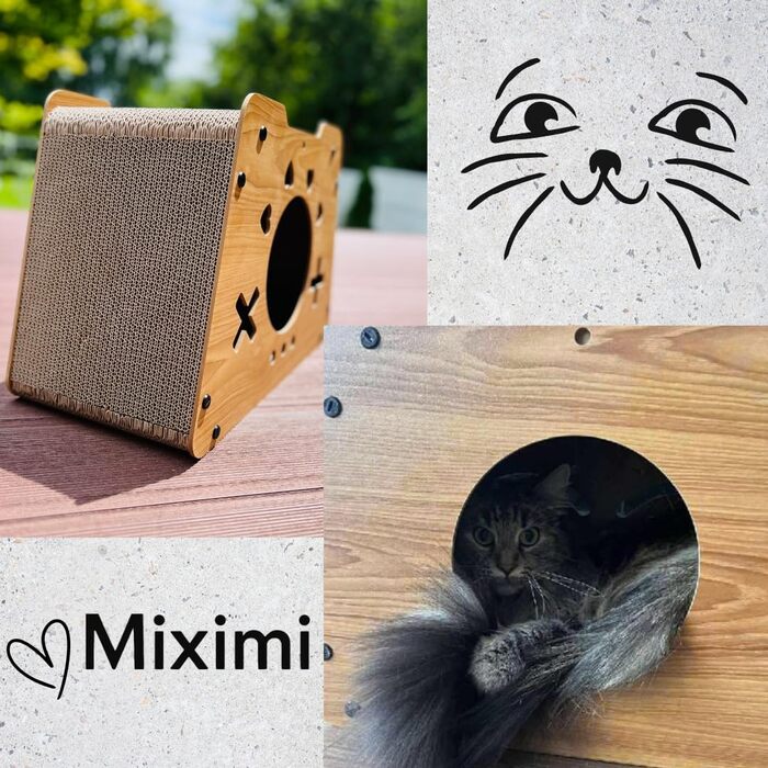 Дім-кігтеточка для котів Klein - екологічні меблі з картону, легкі, стабільні та компактні. Ідеально для маленьких квартир та котів будь-якого віку