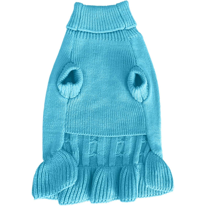 Светр для маленьких собак Chborchicen, в'язаний одяг для котів, теплий зимовий одяг для кошенят та цуценят, розмір XS, небесно-блакитний (X-Small, Одяг-Небесно-Блакитний)