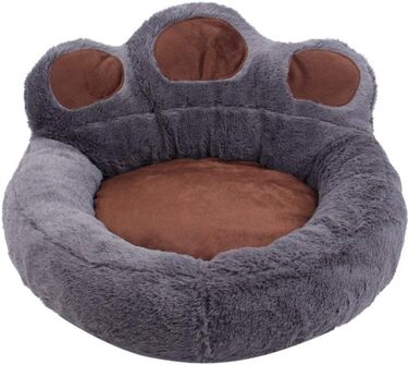 Крісло-лежанка для собак Bärentatze, знімний чохол, для дому та вулиці, миється, подушка для собак, котів, лежанка для собак, корзина для собак, гніздо для котів, лежанка для собак, м'яка, розмір M: 68x62 см, сірий колір