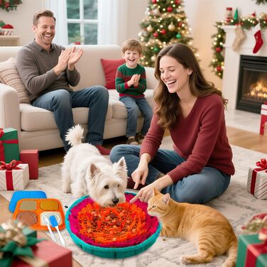 Нюхальна килимок для собак великих порід та силіконовий килимок для ласощів, інтерактивна іграшка-головоломка, щоб собака був зайнятий, розвиваюча нюхальна килимок для повільного годування. В комплекті: 1 великий (76,2 x 45,7 см) + 1 маленький (20,3 x 20,