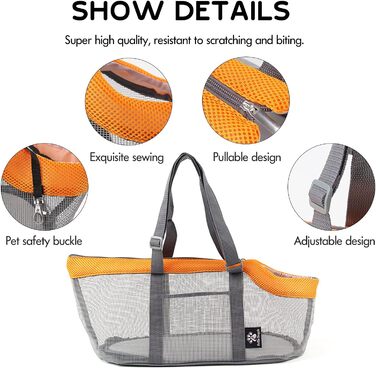 PETCUTE Сумка-переноска для собак та котів, 4 кг, помаранчевого кольору