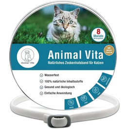 Захисний нашийник від бліх та кліщів Animal Vita® для котів - 100% натуральні інгредієнти, водонепроникний, надійний захист