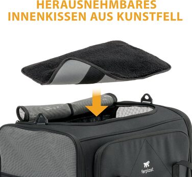 Переноска для собак та котів Ferplast Voyager PRO, чорна, 49x37x39 см, до 15 кг