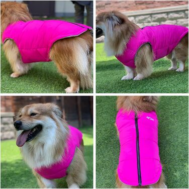 Зимова куртка для собак, водонепроникна, вітронепроникна, тепла флісова куртка з блискавкою для малих, середніх та великих собак, зелена, розмір L