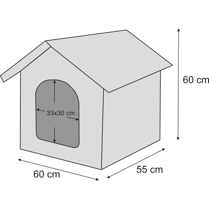 Будинок-ліжко для собак і котів PillowPrim XL 60x55 см, світло-сірий з графітом, м'яка лежанка, будиночок для тварин