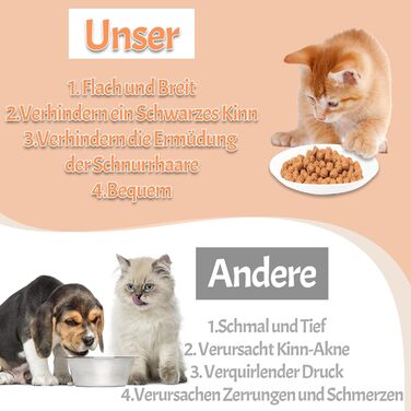 Набір мисок для котів CROUTE (6 шт.) - керамічні, плоскі, анти-високочування, білий (візерунок 'Рибка')