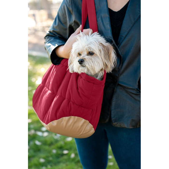 NoblePup Сумка-переноска для тварин, м'яка, плюшева, з надійним кріпленням ремінця, легка, для маленьких собак та цуценят, кремового кольору (Rot/Ausflug, однотонна (Getaway Solids))