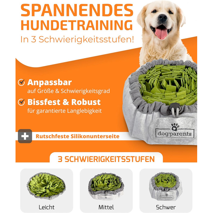 Schnüffelteppich для собак DOGPARENTS® – килимок для пошуку та розваг, міцний, зелений