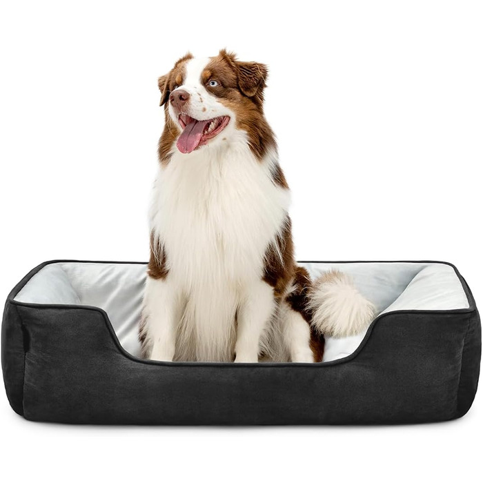 Килимок-ліжко для собак Lionto 2-в-1 з комфортним входом, чорний/сірий, 110x80 см