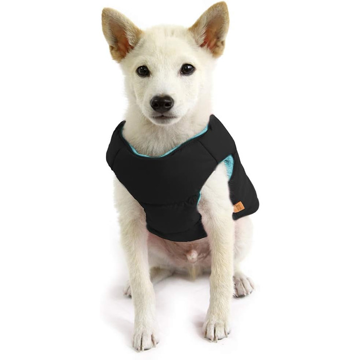 Тепла жилетка для собак Gooby, розмір XL, чорна, з блискавкою та повідком, водонепроникна флісова жилетка для маленьких та середніх собак