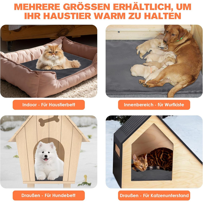 Кілимок для обігріву домашніх тварин: котів, собак, кроликів. Регулювання температури та таймера. 45x45 см