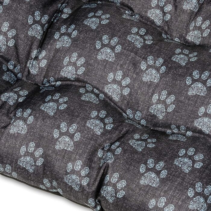 Лежанка для собак SuperKissen24: зручна лежанка-кошик для собак великих, середніх та маленьких порід. Легко миється, розмір M, чорно-сіра, з підставками для лап з льону, 70x55 см (1 шт.)