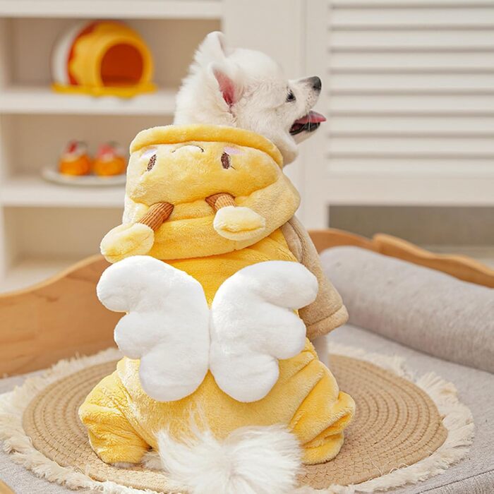 Жовтий флісовий светр для собак – теплий одяг для малих, середніх та великих порід, для дому, прогулянок та подорожей