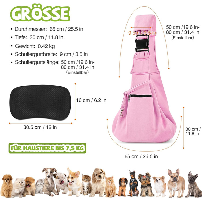 Транспортувальна сумка для собак та котів ALLSOPETS, дихаюча, з безпечною повідком, для подорожей та до ветеринара (Оливковий, Блідо-рожевий)