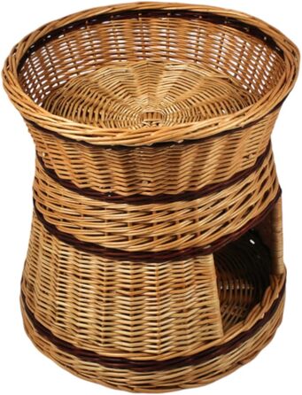 Гніздо для котів та собак: кругле, з прутистої верби, діаметр 47 см, 2 поверхи