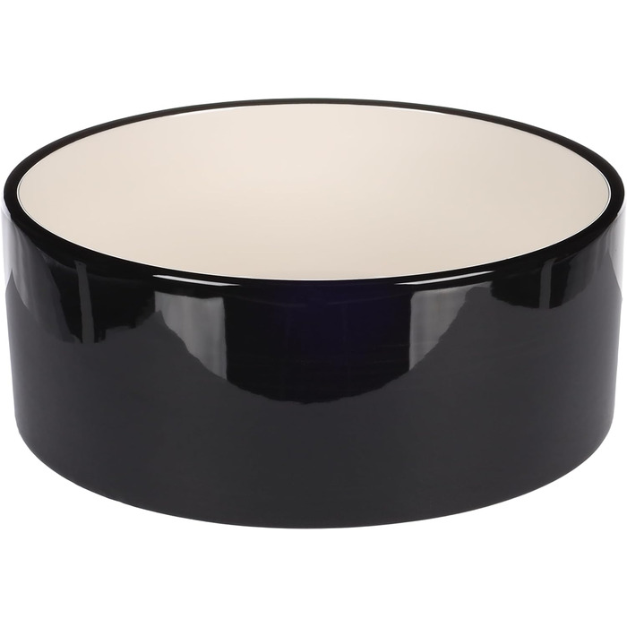 Миска для собак Flamingo Rocky з кераміки, 1700 мл, чорно-біла, для великих собак, миється в посудомийній машині