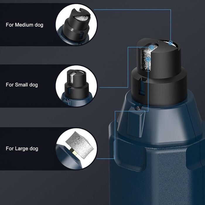 Шліфувальник нігтів для собак Greensen - тихий, 6 режимів, LED-підсвічування, 12000 об/хв, перезаряджається, для собак різних порід, інструмент для догляду