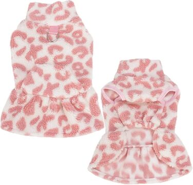 Теплий зимовий пуловер для собак з леопардовим принтом, фліс, без рукавів, для Чихуахуа, Йоркширського тер'єра, Мопса, розмір C, XL