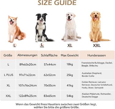 Ортопедичне ліжко для собак JOEJOY, великі породи, миюче, з неслизьким покриттям, кошик для собак з м'якого штучного хутра, 107x76x24 см, XL, сірий