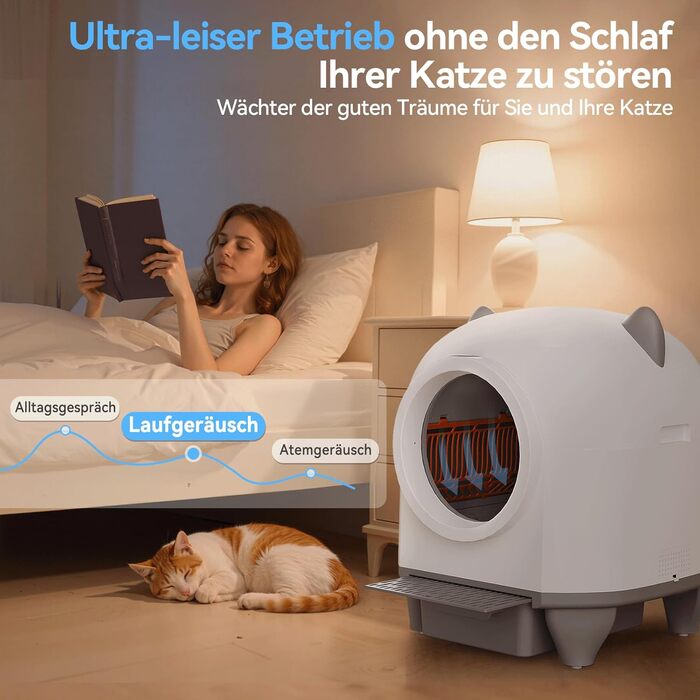 Автоматичний лоток для котів TRIUMPHKEY, 90L+8.5L, самоочисний, з керуванням через додаток, для багатокотових сімей