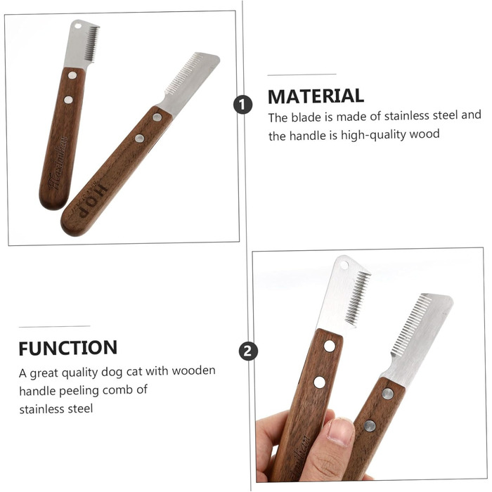 Набір гребінців для грумінгу тварин VANZACK: дерев'яні та металеві гребінці для собак та котів