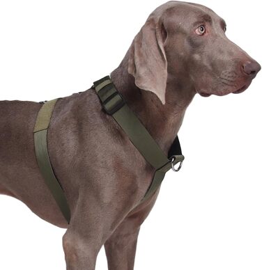 Шлейка для собак FeimaX великих порід, тактична, не тягне, дихаюча, зручна, зелена (L)