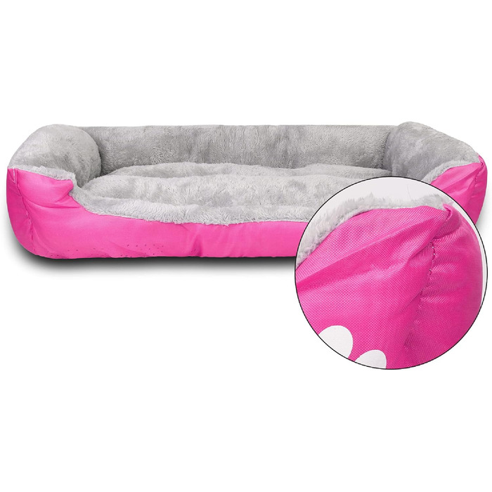 Крісло-ліжко для собак Lucky 70см, рожеве: м'яке та зручне, для середніх собак, можна прати