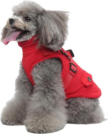 Зимова куртка для собак Huiba: тепла, водонепроникна та вітронепроникна, червона, XL